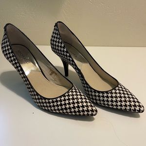 Michael Kors Houndstooth Fur Heels